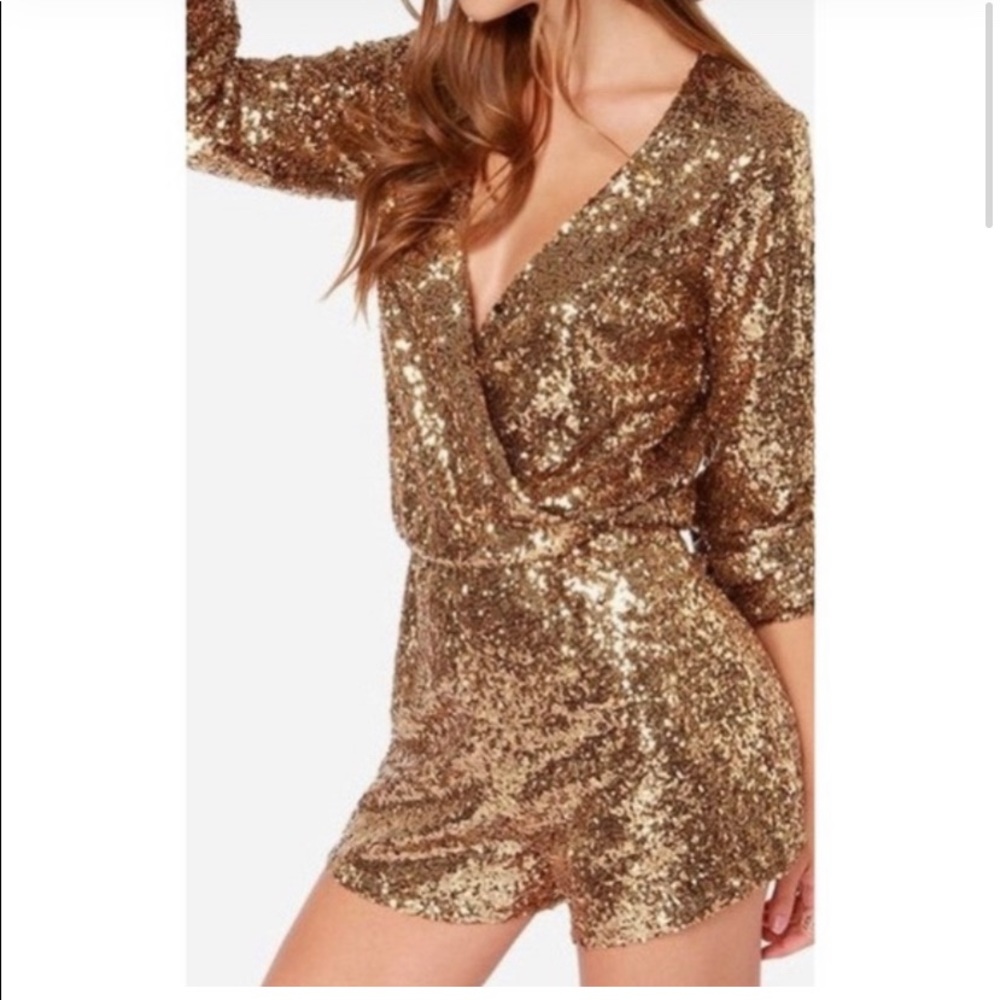 Gold romper  xs